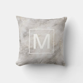 Cojín Decorativo Mármol gris de monograma moderno