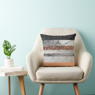 Cojín Decorativo Mármol Leopardo Brillo Rayas Glam 3