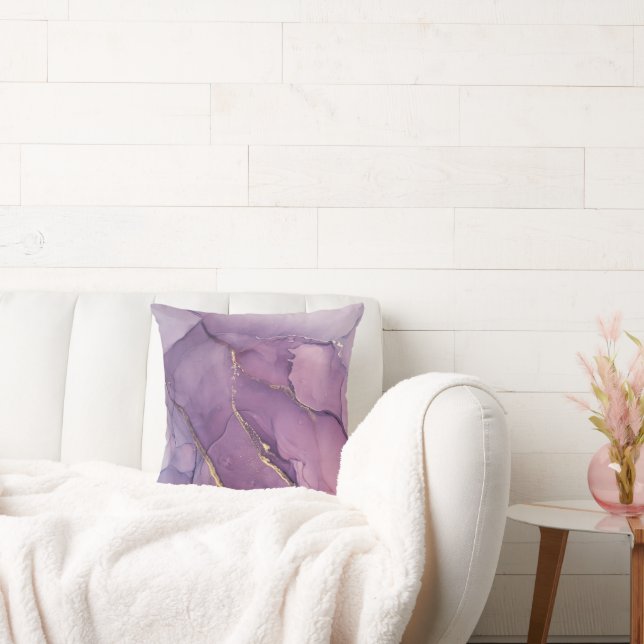 COJÍN DECORATIVO MÁRMOL LUXE PURPLE GOLD CUSHION (Sofá)