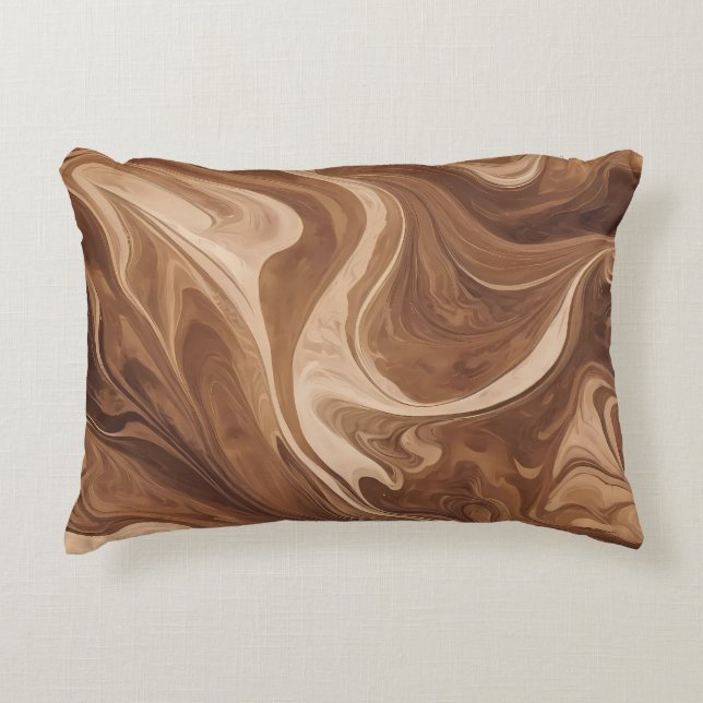 Cojín Decorativo Mármol marrón y beige (Anverso)