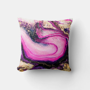 Cojín Decorativo Mármol morado con oro purpurina