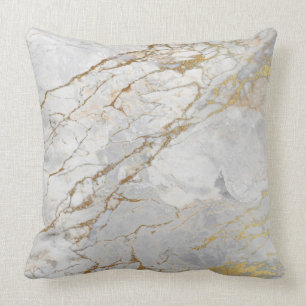 Cojín Decorativo Mármol nacarado de plata gris blanco del cepillo
