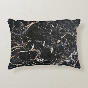 Cojín Decorativo Mármol negro: textura natural abstracta.