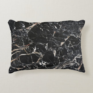 Cojín Decorativo Mármol negro: textura natural abstracta.
