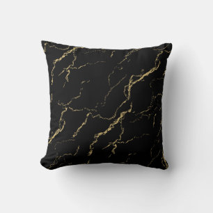 Cojín Decorativo Mármol negro y dorado agudo