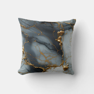 Cojín Decorativo Mármol Onyx Humeante con Venas Doradas