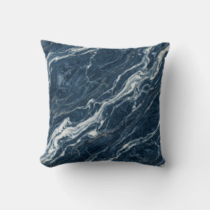 Cojín Decorativo Mármol Piedra Azul Estética de Lujo Moderna