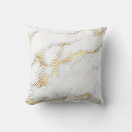 Cojín Decorativo Mármol Purpurina de oro gris blanco de cobre Art D