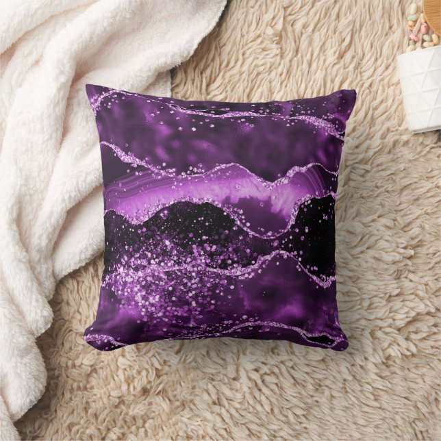 Cojín Decorativo Mármol rosa violeta de agre (Manta)
