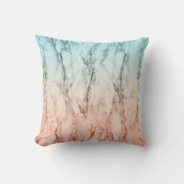 Cojín Decorativo Mármol rosa y azul oscuro moderno