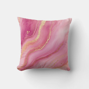 Cojín Decorativo Mármol rosa y dorado elegante