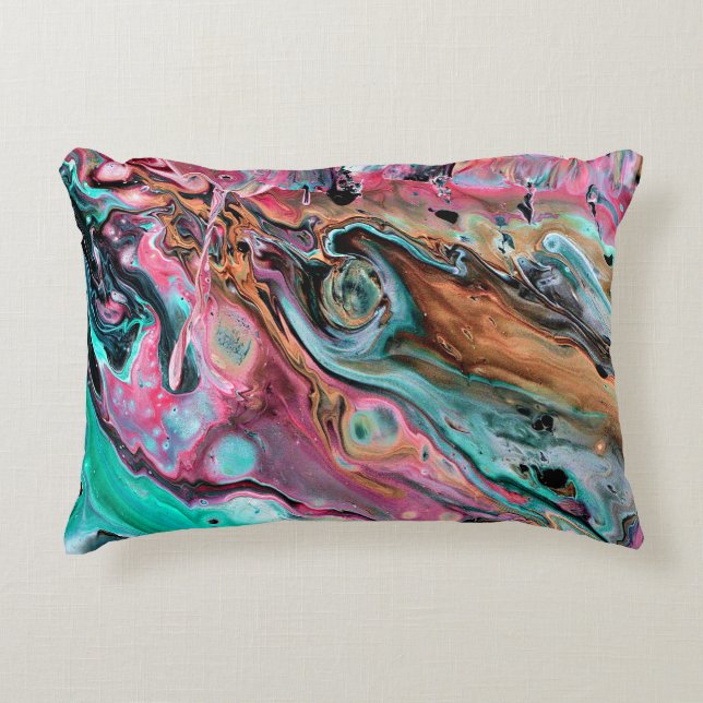 Cojín Decorativo Mármol rosa y verde (Anverso)