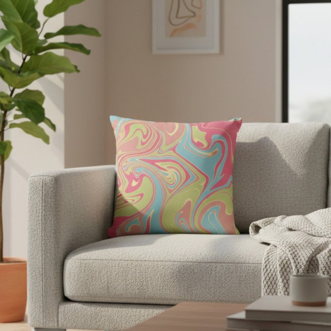 Cojín Decorativo Mármol rosa y verde moderno (Subido por el creador)