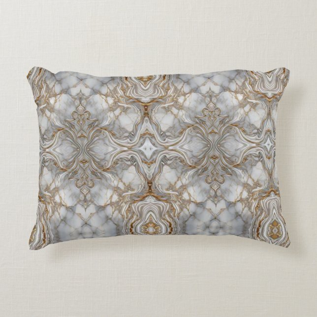 Cojín Decorativo "Mármol sofisticado con oro" (Anverso)