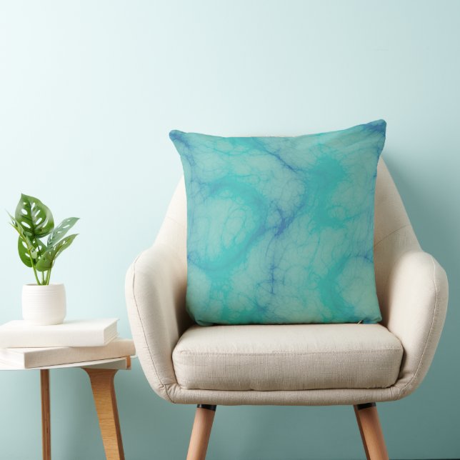 Cojín Decorativo Mármol turquesa y azul (Silla)