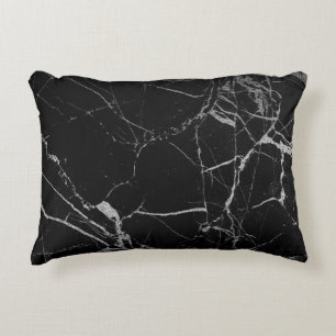 Cojín Decorativo Mármol venoso negro y plateado