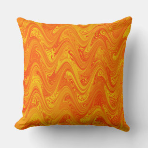 Cojín Decorativo Marmoleado Naranja Amarillo Rojo Patrón