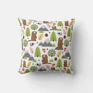 Cojín Decorativo Marmotas en un lago de montaña