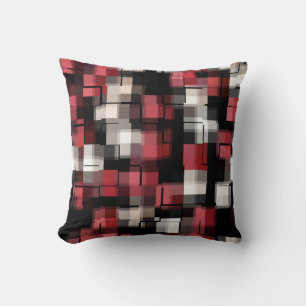 Cojín Decorativo Maroon Black White Resumen plasmado