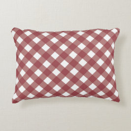 Cojín Decorativo Maroon Gingham Print Accent Pillow