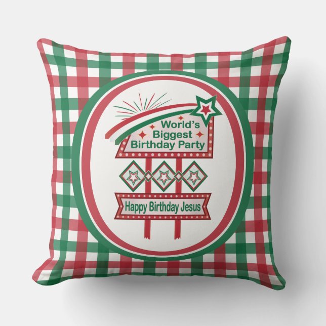 Cojín Decorativo Marquesina del mayor cumpleaños del mundo (Anverso)