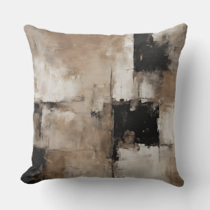 Cojín Decorativo Marrón beige negro pacana abstracto neutral