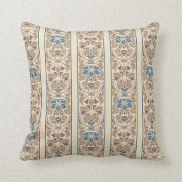 Cojín Decorativo Marrón claro y poner crema con la raya azul de las