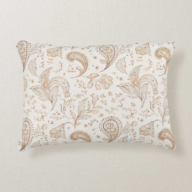 Cojín Decorativo Marrón Crema Boho Bohemio (Anverso)