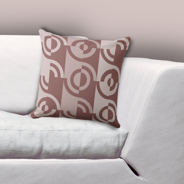 Cojín Decorativo Marrón de fragmentos circulares geométricos divert (Fun Geometric Circular Fragments Brown Throw Pillow, Living Room)