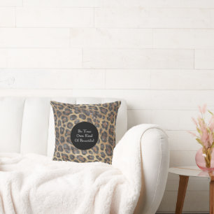 Cojín Decorativo Marrón de leopardo