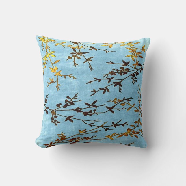 Cojín Decorativo Marrón dorado verde azulado (Anverso)