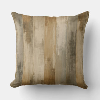 Cojín Decorativo Marrón gris beige rústico listón de madera de gran