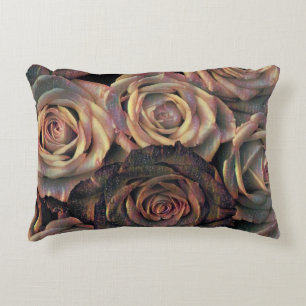 Cojín Decorativo Marrón, naranja, rosas de oro Accent Pillow