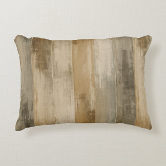 Cojín Decorativo Marrón Rústico Gris Beige Franja de Madera de Gran