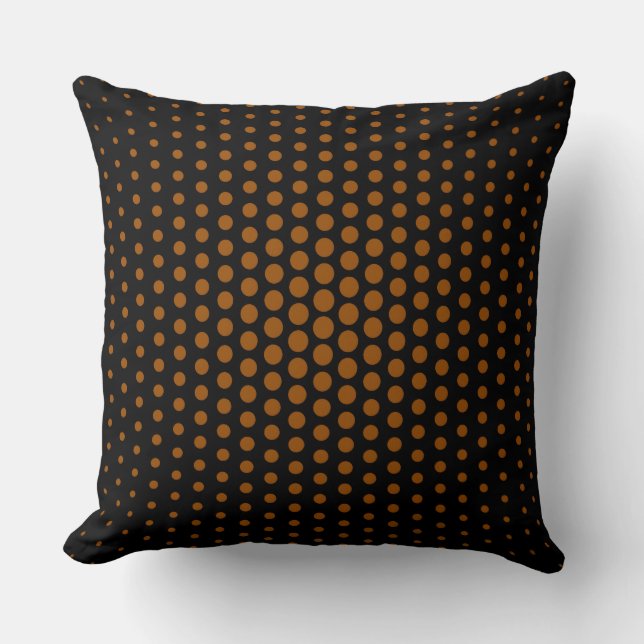 Cojín Decorativo Marrón Techno Dots Modern Black (Anverso)
