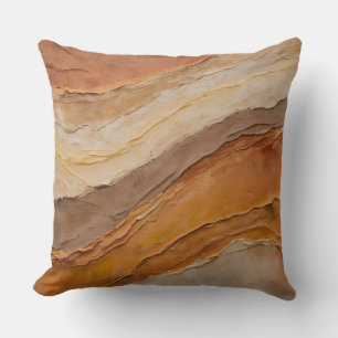 Cojín Decorativo Marrón Terracota Oxidado Naranja Quemado Abstracto