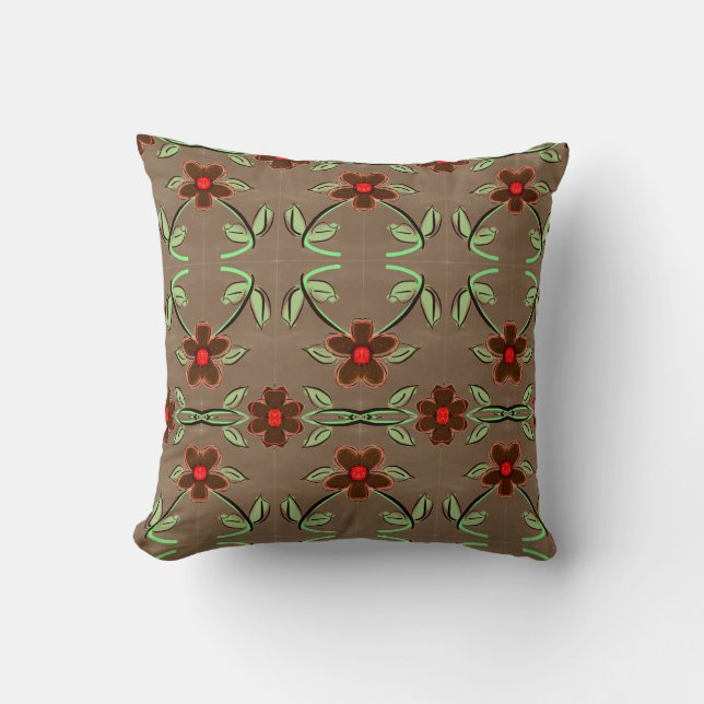 Cojín decorativo Marrón Y Crema Reversible (Anverso)