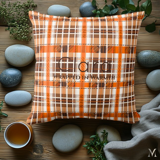 Cojín Decorativo Marrón y Naranja cálidos | Personalizado Cosy Home (Subido por el creador)