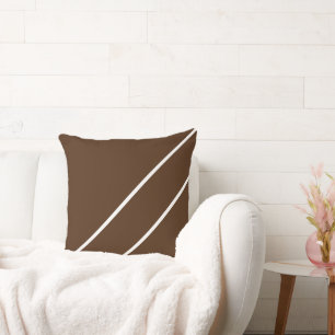 Cojín Decorativo Marrones Modernos Cocoa Elegantes Rayas Blancas Di