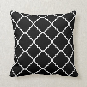 Cojín decorativo marroquí blanco y negro