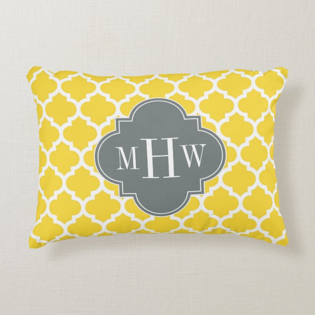 Cojín Decorativo Marroquí de piña #5 Carbón 3 Monograma inicial (Anverso)