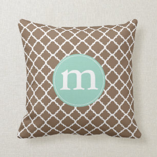 Cojín Decorativo Marroquí elegante Quatrefoil de Brown