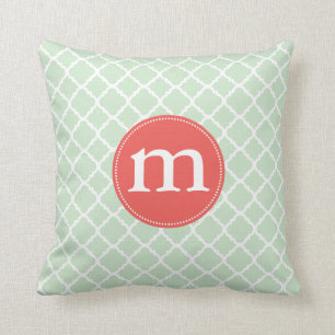 Cojín Decorativo Marroquí elegante Quatrefoil de la menta