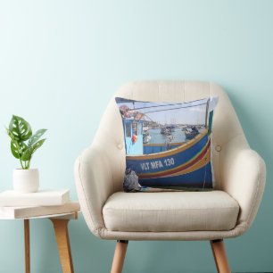 Cojín Decorativo Marsaxlokk Pescadores Barcos Malta