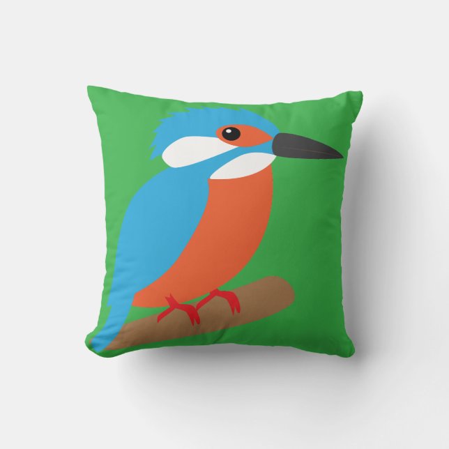 Cojín Decorativo Martín pescador (Anverso)