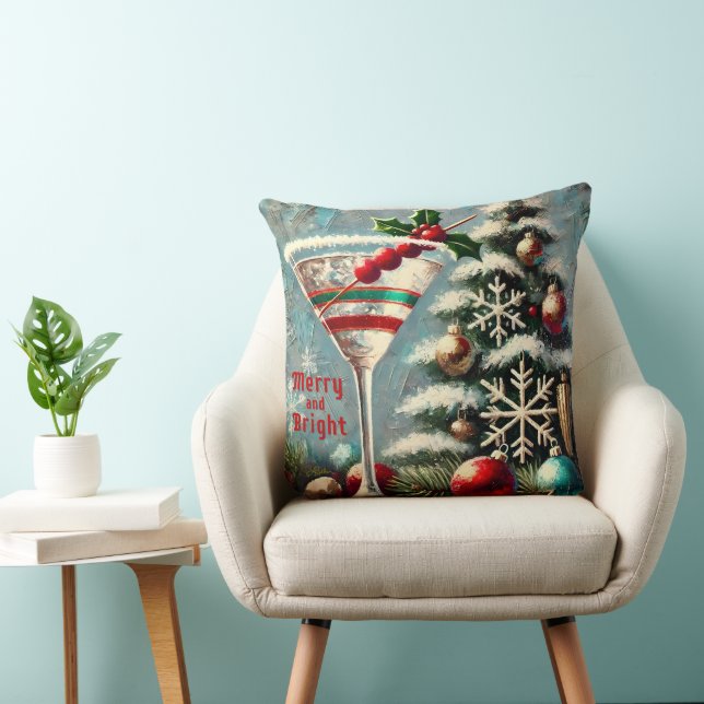 Cojín Decorativo Martini, Navidades de copos de nieve de Cranberry  (Silla)