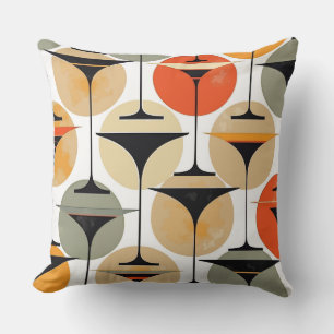 Cojín Decorativo Martinís Atómicos de los Cincuenta Inspirados en G