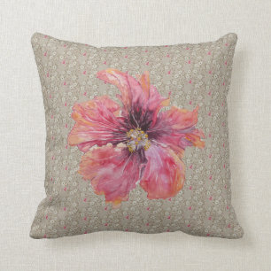 COJÍN DECORATIVO MARY-HIBISCUS FLOWER ART PILLOW