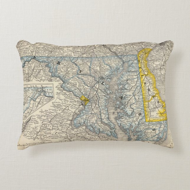 Cojín Decorativo Maryland, DC, y Delaware (Anverso)