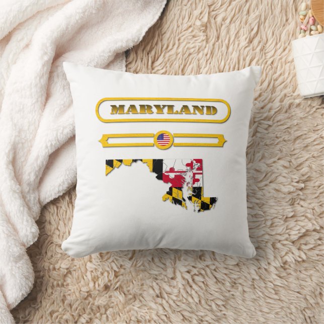 COJÍN DECORATIVO MARYLAND MAP, MARYLAND, USA. SAMER BRASIL (Manta)